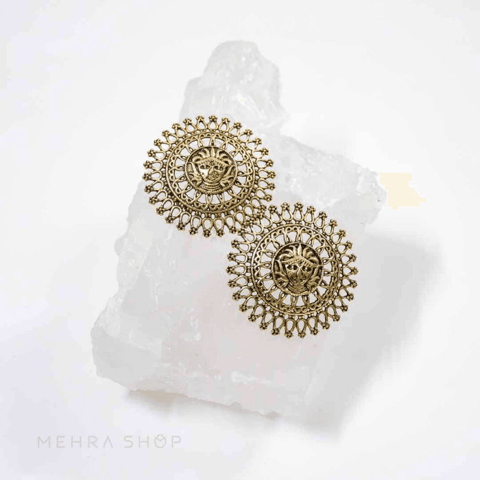 گوشواره هندی مدل خورشید طلایی - 143
