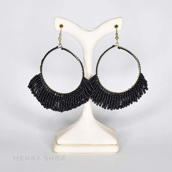 گوشواره هندی بادبزنی منجوقی - بوهمی - 260