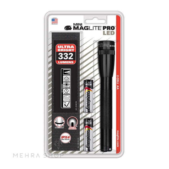 چراغ قوه LED مینی مگلایت پرو ۳۳۲ لومن / Mini Maglite Pro LED 332 Lumens Flashlight