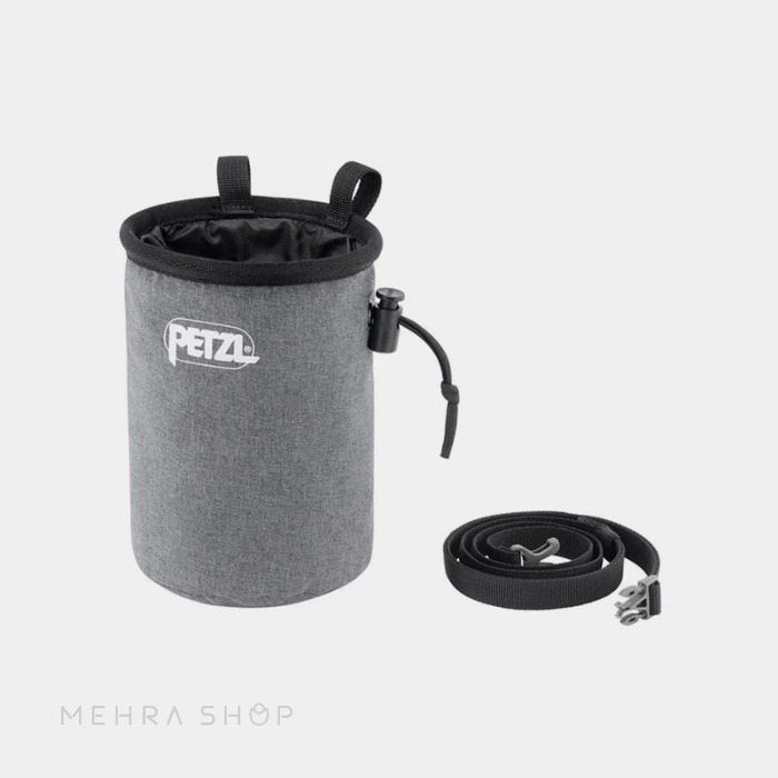 کیسه گچ پتزل مدل بندی / Petzl Bandi Chalk Bag Grey with Black Rim